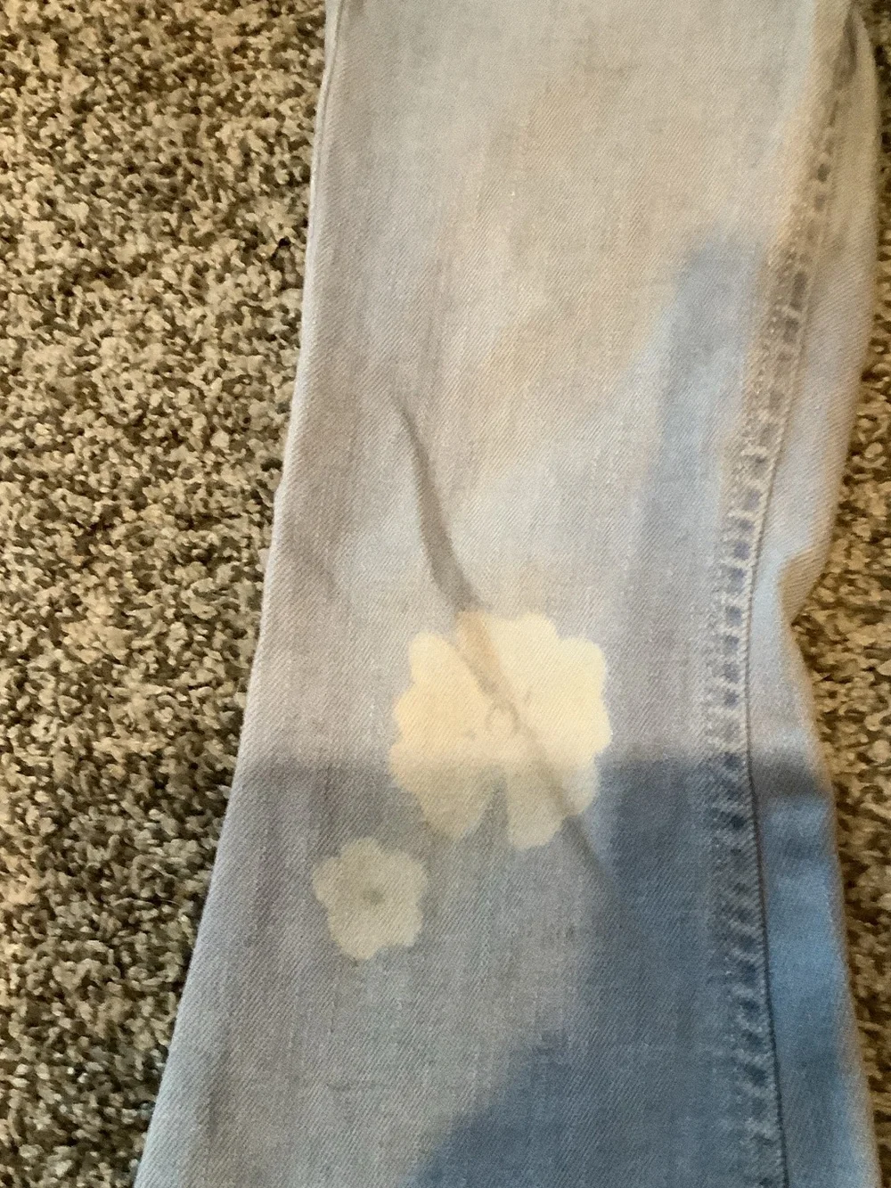 Girls Size 6x Light Blue Floral Print Bootcut Jeans